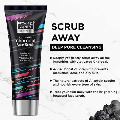 Bryan & Candy Charcoal Face Scrub 100 gm - Scrubs & Exfoliants