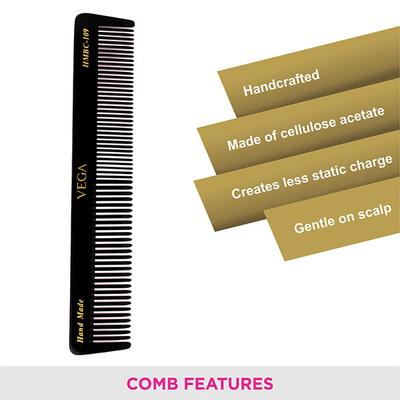 Vega Handcrafted Black Comb (HMBC - 109) 1's - Hair Combs