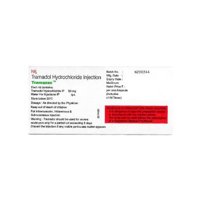 Tramazac 100mg Injection 2ml - Pain relief-Ana