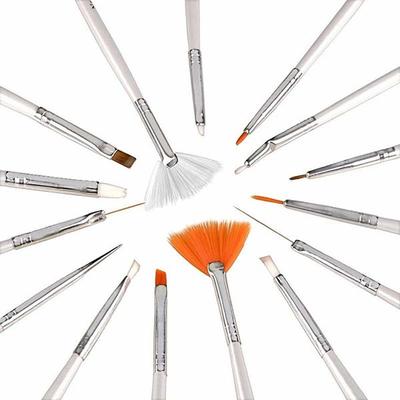 Bronson Professional Nail Art Kit Brush Set Acrylic Uv Polish Brushes Tool Kit 15's - Nail Art