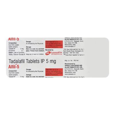 ALFIL 5mg Tablet 10's - Impotence/Erectile Dysfunction (Ed)