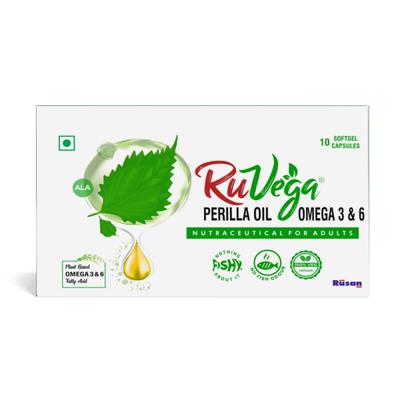 Ruvega Perilla Oil Omega 3 & 6 Capsules 10's - Omega Fish Oil Fatty Acids