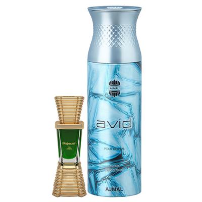 Ajmal Majmua Concentrated Perfume Oil Oriental And Avid Homme Deodorant Aquatic Woody Fragrance 210 ml - Perfumes (Edt/Edp)