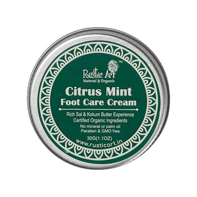 Rustic Art Citrus Mint Foot Care Cream 30 gm - Foot Creams & Lotions