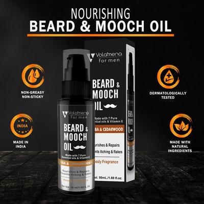 Volamena Beard & Mooch Oil - Jojoba & Cedarwood Oil 50 ml - Beard Oil