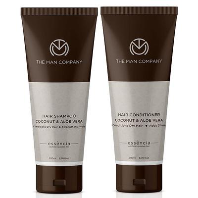 The Man Company Coconut Shampoo and Conditioner with Aloevera & Castor Oil 200 ml - Shampoos