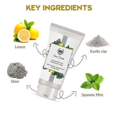 Seer Secrets Lemon Cypress Japanese Mint Active Silver Ion Deodorant Cream Tube 100 gm - Deodorants/Roll-Ons