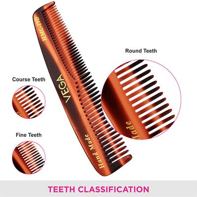 Vega Pocket Hair Comb for Men and Women, Brown (VC2HMC-19D) 2's - Hair Combs