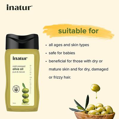 Inatur Cold Pressed - Olive Oil Pure& Natural 100Ml - Massage Oils