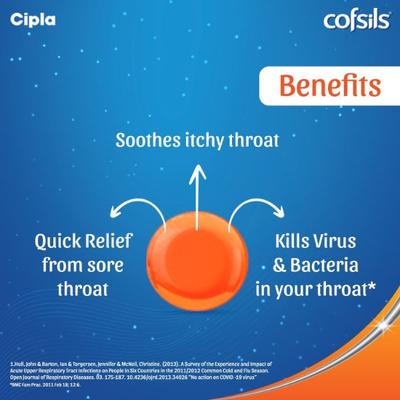 Cofsils Lozenges - Orange 10's - Sore Throat Lozenges