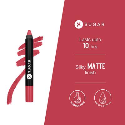 SUGAR Cosmetics Matte As Hell Crayon Lipstick - 05 Rose Dawson (Rose Pink) 2.8 gm - Lip Crayons