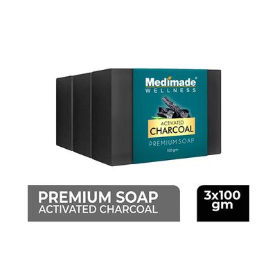 Medimade Activated Charcoal Premium Soap (Pack of 3) 1's - Soaps
