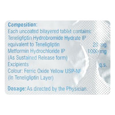 Tenebite 20 TENEBITE M 20/1000mg Tablet 15's : Price, Uses, Side Effects | Netmeds