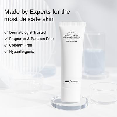 The Formularx Sun Relief Ceramide Silk Sunscreen SPF 50 PA++++ with Niacinamide & Peptide 50 gm - Body Sunscreen