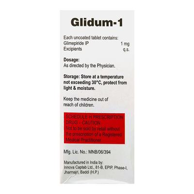 GLIDUM 1 Tablet 10's - Diabetes-Ant