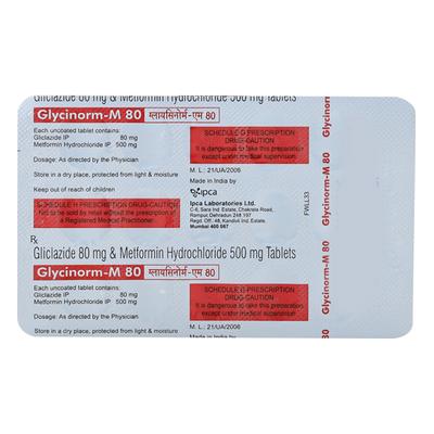GLYCINORM M 80 Tablet 15's - Diabetes-Ant