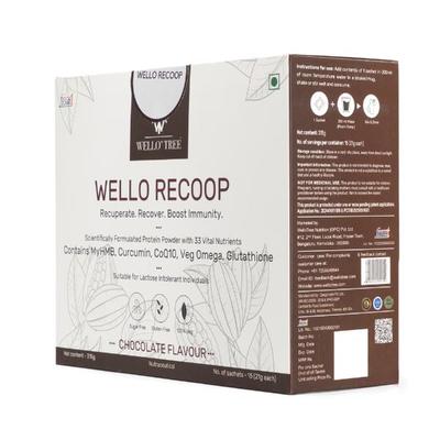 WelloTree Wello Recoop Protein Powder - Chocolate Flavour (Pack Of 15 x 21g) 1's - Protein Drink