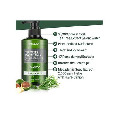 Kundal Tea Tree and Macadamia Deep Cleansing Shampoo White Musk 500 ml - Shampoos