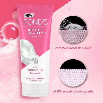 Ponds Bright Beauty Spotless Glow Facewash With Vitamin B3 100 gm - Face Washes