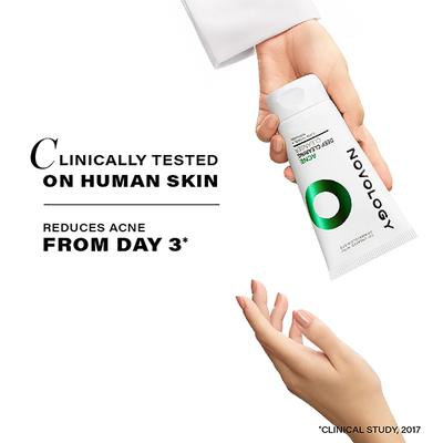 Novology Acne Clearing Cleanser for Acne, Whiteheads & Blackheads - Suitable for Sensitive Skin 150 gm - Face Wash & Cleansers