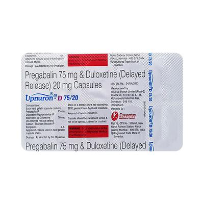 UPNURON D 75/20 Capsule 10's - Neuropathic Pain-Dru