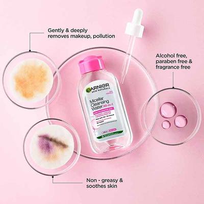 Garnier Skin Naturals, New Formula Micellar Cleansing Water All In -1 Even For Sensitive Skin Cleanses+Soothes+ Removes Make Up 400ml - Make Up Removers