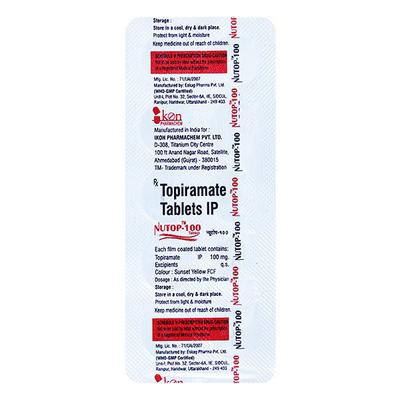NUTOP 100 Tablet 10's - Epilepsy/Convulsion-Ant