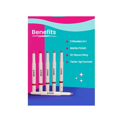 Swiss Beauty Craze Duo Lip Colour Choco Spice 2 gm - Lipsticks