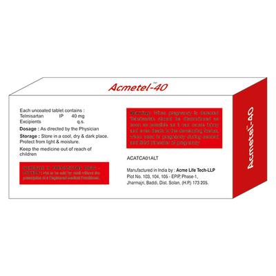 ACMETEL 40 Tablet 10's - Hypertension-Ang