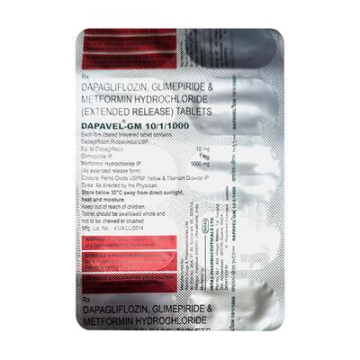 DAPAVEL GM 10/1/1000 Tablet 10's - Diabetes-Ant