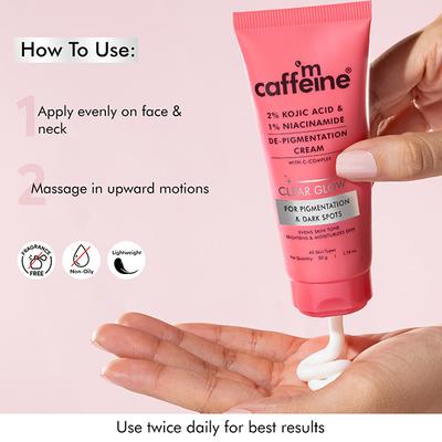 Mcaffeine 2% Kojic Acid and 1% Niacinamide De-Pigmentation Cream All Skin Tone 50 gm - Face Moisturizers