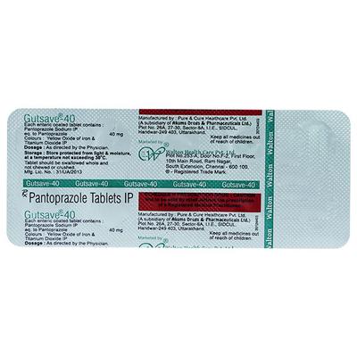 GUTSAVE 40mg Tablet 10's - Ulcer/Reflux/Flatulence-Aaa