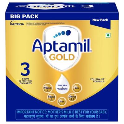 Aptamil Gold 3 Follow Up Infant Formula Stage 3 Powder (After 12 months) (Pack of 3 x 400 g) 1.2 kg - Baby And Infant Supplements
