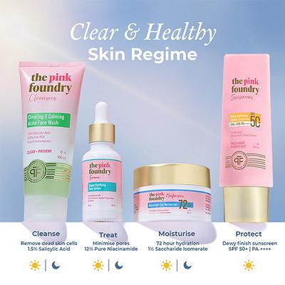 The Pink Foundry Dewy Hydrating Hybrid Sunscreen with 1% Squalane - SPF 50+ UVA,UVB,PA++++, Lightweight 50 ml - Body Sunscreen