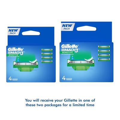 Gillette Mach 3 Sensitive Cartridges 4's - Razors & Cartridges