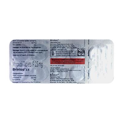 BRINTOP 2.5mg Tablet 10's - Hypertension-Oah