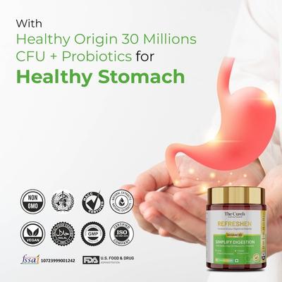 The Curen Refreshen Advanced Simplify Digestion Veg Capsule 60's - Digestive Health