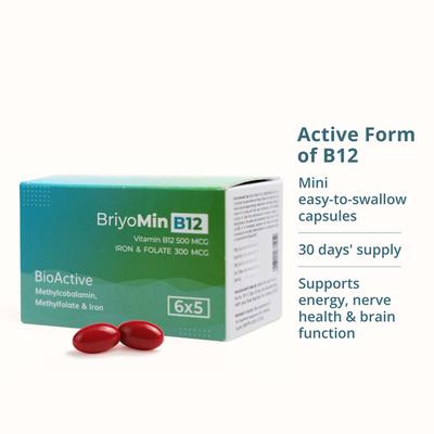 BriyoMin B12 BioActive Capsules 30's - Multi-Vitamins