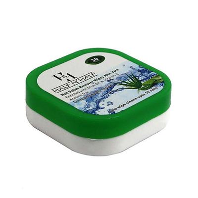 Half N Half Nail Polish Remover Wipes, Aloe Vera Enriched with Olive Oil & Vitamin E 20gm - Nail Polish Remover