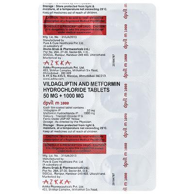 DPVIL M 1000mg Tablet 10's - Diabetes-Ant