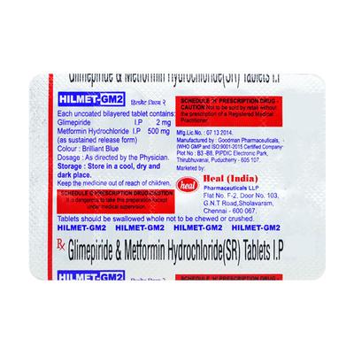 HILMET GM 2mg Tablet 10's - Diabetes-Ant