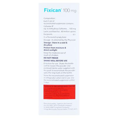 FIXICAN 100mg Oral Suspension 30ml - Bacterial Infections-Cep