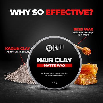Beardo Hair Clay Wax - Strong Hold 100 gm - Hair Gels & Waxes