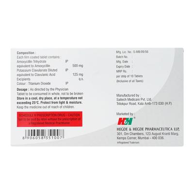 Hhamclav 625mg Tablet 10'S - Bacterial Infections-Pen