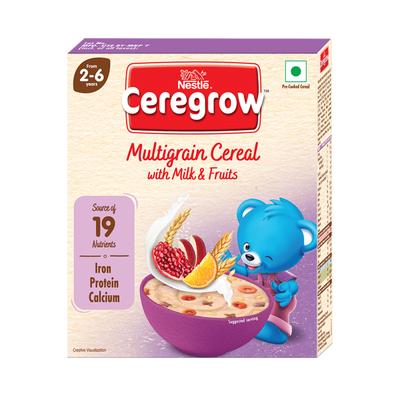 Nestle Ceregrow 2 - 6 years Multigrain Cereal with Milk & Fruits Powder - Refill Pack 300 gm - Baby And Infant Supplements