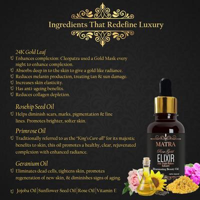 Matra Elixir Illuminating Beauty Oil - Rose Gold 15 ml - Face Creams