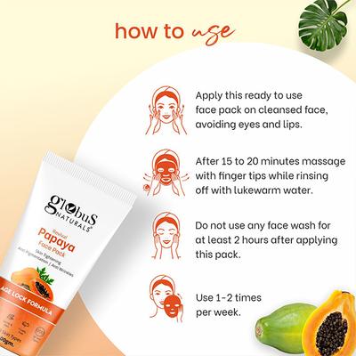 Globus Naturals Papaya Face Pack, , Age Lock formula Pigmentation 100Gm - Masks & Peels