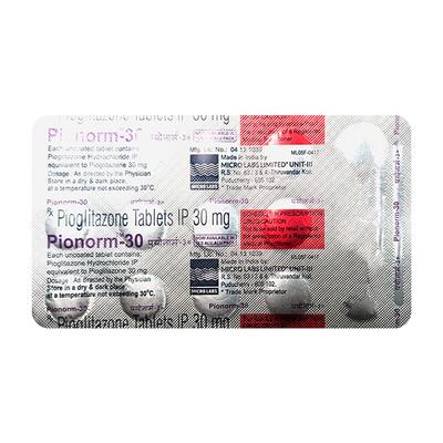 PIONORM 30 Tablet 15's - Diabetes-Ant
