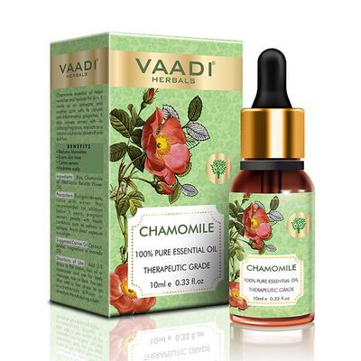 Vaadi Herbals Chamomile Essential Oil - Reduces Blemishes, Evens Skin Tone - Relieves Stress, Better Sleep - 100% Pure Therapeutic Grade 10 ml - Essential Oils