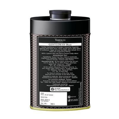Yardley London Gentleman Deodorizing Talc - Classic 250 gm - Talcum Powders